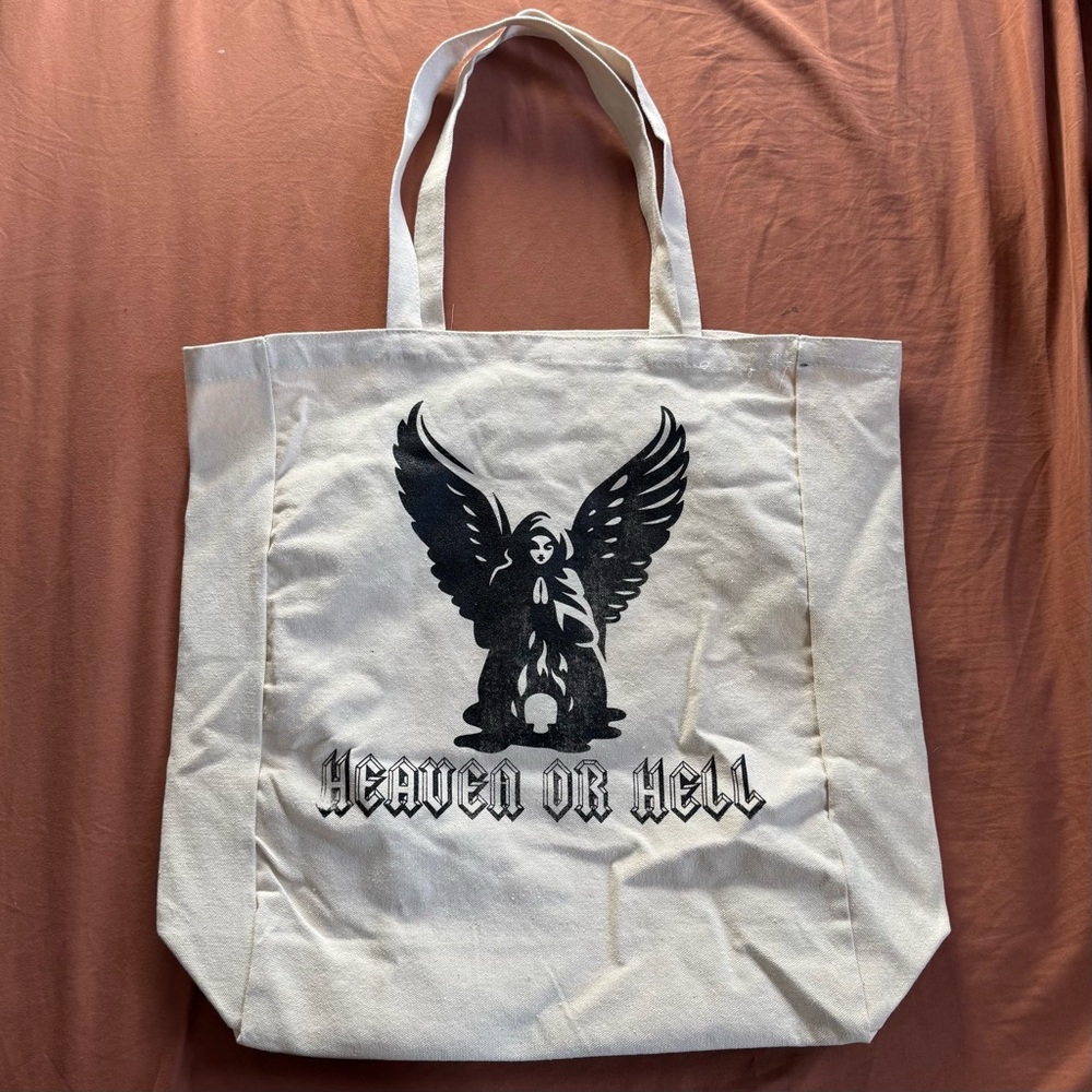 Canvas Tote Bag with Angel Print - Unisex